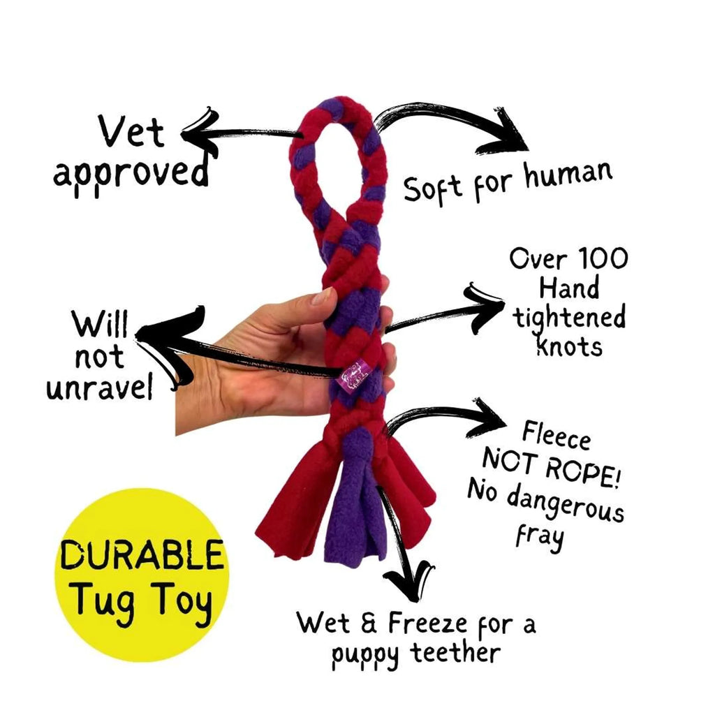3-in-1 Enrichment Tube for Dogs - Tug Toy, Treat Dispenser & Snuffle Ball - Blue